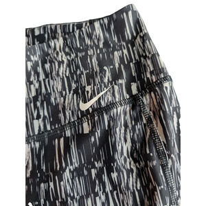 Nike Running Womens Capri Pants Sz Small Black Geometric Dri Fit Leggings